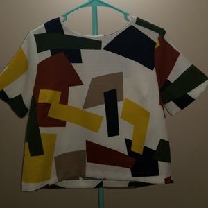 Multi color patterned Shirt and skirt